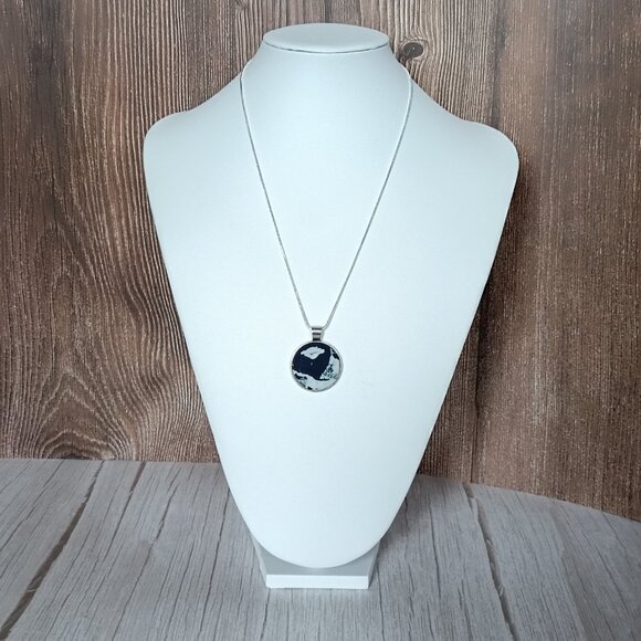 "Oblacik" UNESCO Heritage "Modrotlač" Blueprint Necklace - Artisan Crafted - Picture 1 of 6